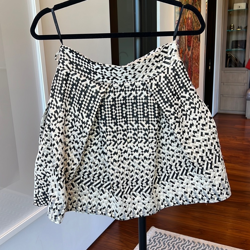 ZIMMERMAN SKIRT - US 6  - black, cream and gold pleated mini skirt